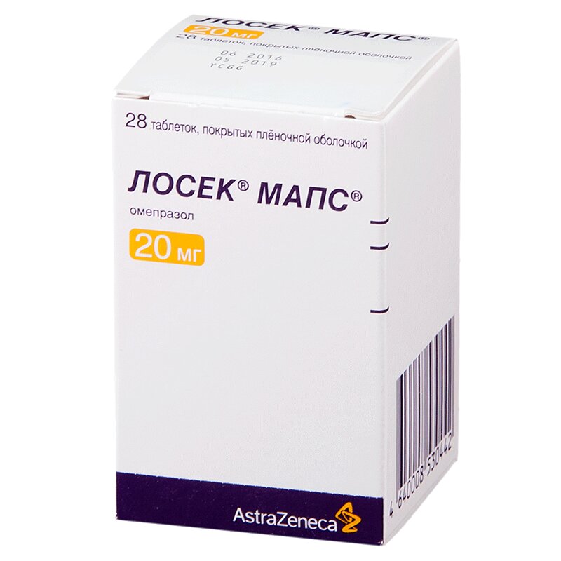 Лосек Мапс Таб.П.П.О.20мг №28 Купить В Аптеке, Цена В Москве.