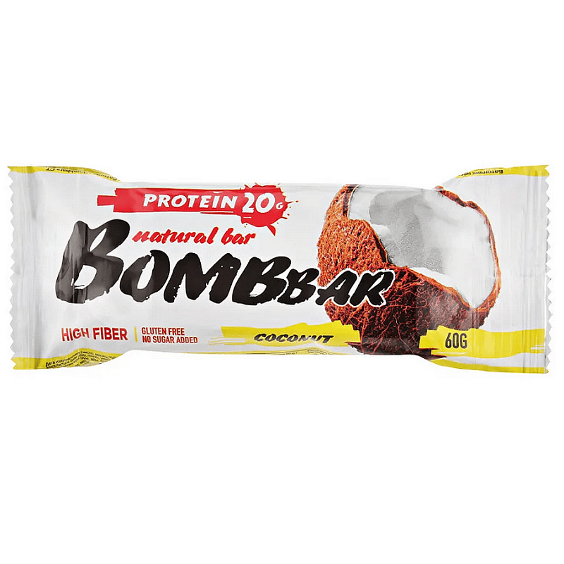 Бомббар Батончик неглазированный 60 г Кокос протеиновый шоколад без сахара ассорти шоколада