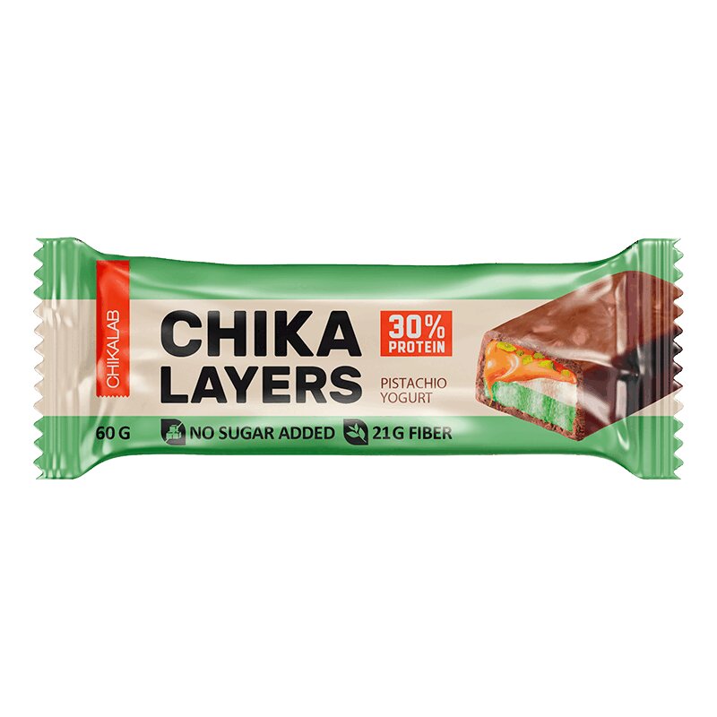 Чикалаб Батончик глазированный 60 г Фисташковый йогурт протеиновый батончик chikalab – chikabar клубника со сливками 12 шт