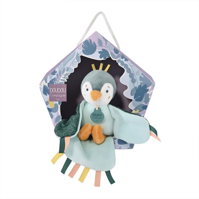 Doudou et Compagnie Птичка мятный новогодние игрушки зайцы с подарками