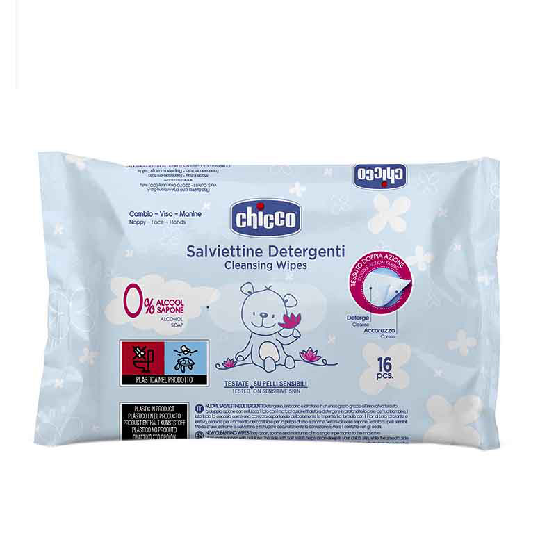 Chicco Влажные салфетки очищающие 16 шт lp care салфетки влажные с гидрофильным маслом 15