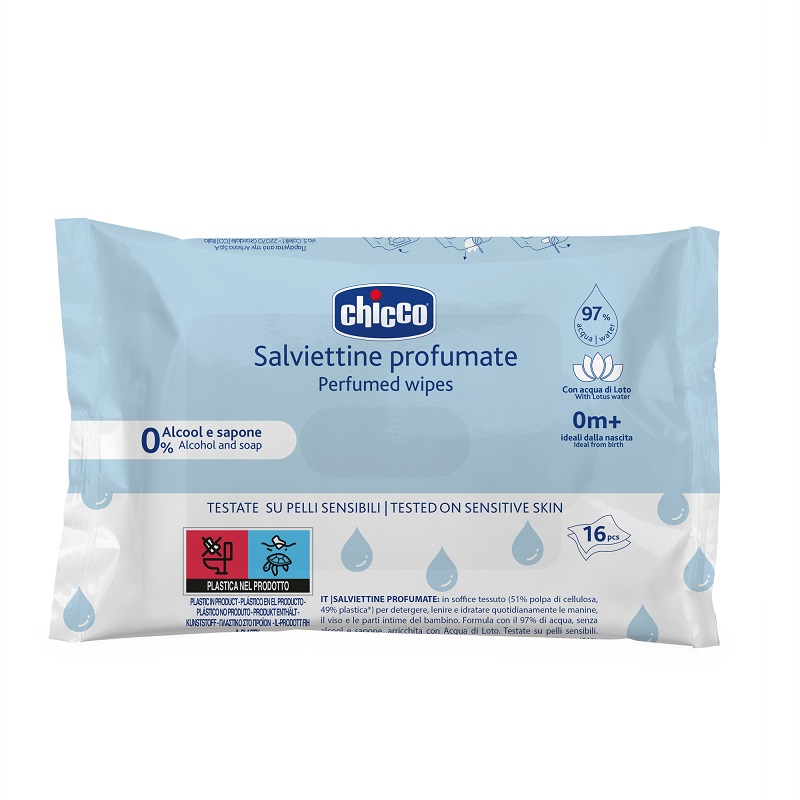 Chicco Влажные салфетки очищающие 16 шт lp care салфетки deo влажные дезодорирующие 15 0