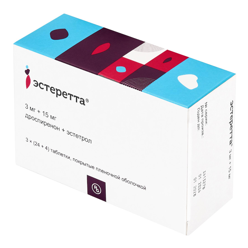 Изображение товара Эстеретта 3 мг + 15 мг таблетки 84 шт - удобный противозачаточный препарат