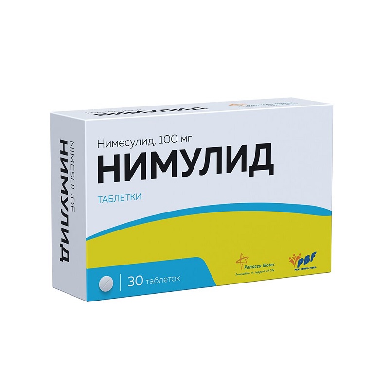 Изображение товара Нимулид 100 мг таблетки 30 шт Панацея Биотек Индия противовоспалительный обезболивающий
