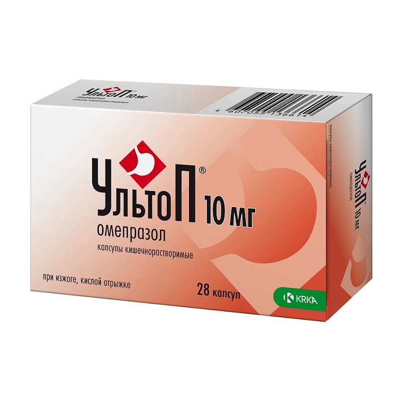 Ультоп капсулы 10 мг 28 шт кларитромицин вертекс капс 250мг 14