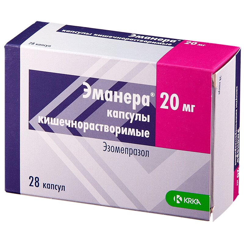 Изображение товара Эманера 20 мг капсулы кишечнорастворимые 28 шт - эффективное лечение ГЭРБ