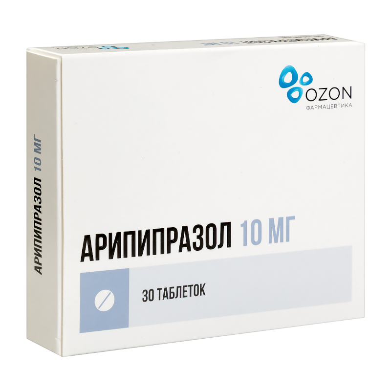 Изображение товара Арипипразол 10 мг таблетки 30 шт хорошая терапия шизофрении и биполярных расстройств