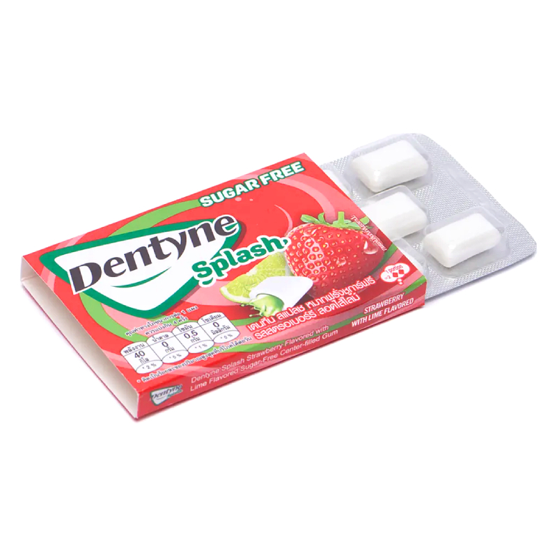 Изображение товара Dentyne Splash Strawberry Lime жевательная резинка без сахара 18 штук
