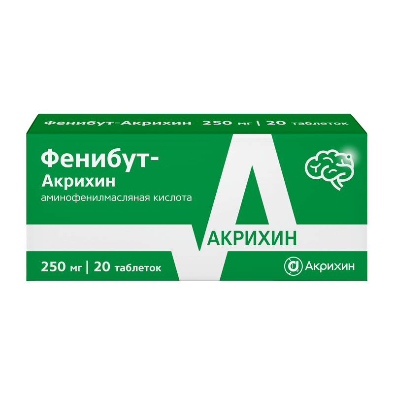 Изображение товара Фенибут-Акрихин 250 мг таблетки 20 шт - ноотропное средство