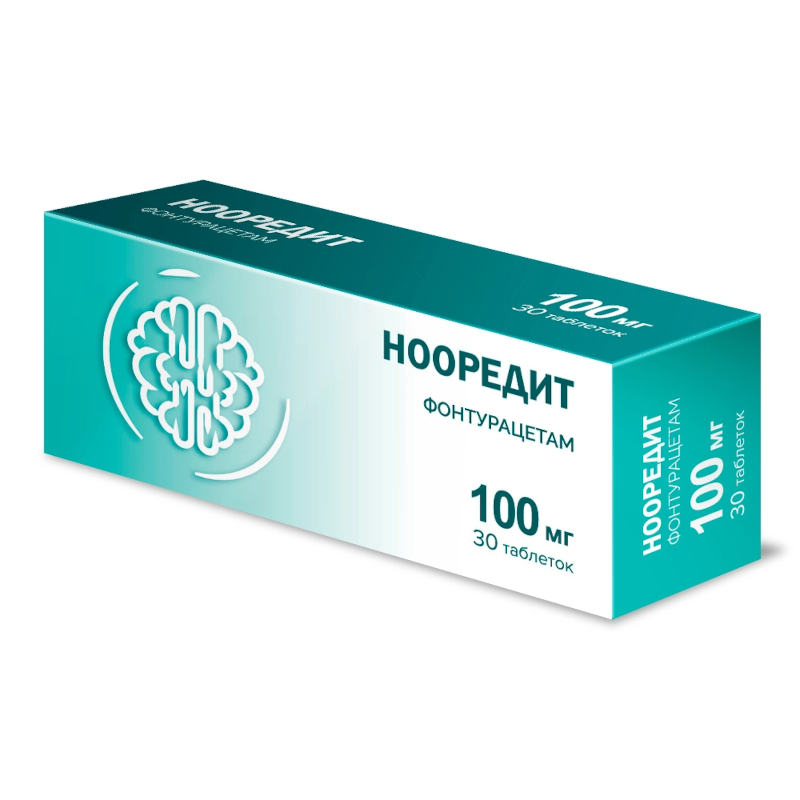 Изображение товара НоореДит 100 мг таблетки 30 шт - ноотропное средство для улучшения памяти и мозга