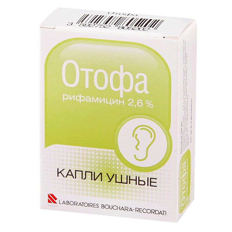 Изображение товара Отофа капли ушные 10 мл с рифамицином для лечения отита и воспаление уха