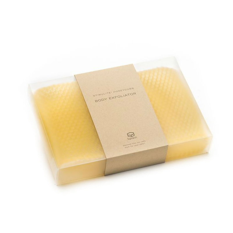 Изображение товара Мочалка Супракор Стимулайт Медовые соты с ручками для тела и массажа
