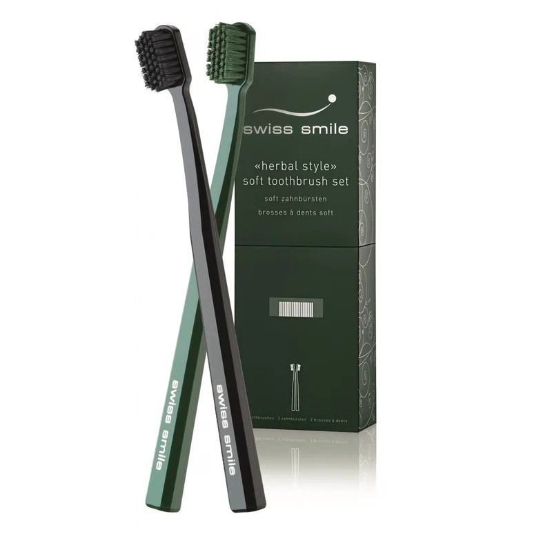 Изображение товара Набор из 2 мягких зубных щеток Swiss Smile Herbal Bliss для чувствительных зубов