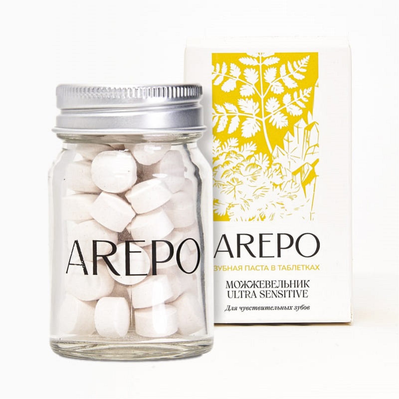 Изображение товара Ареспо Ультра сенситив зубная паста в таблетках 55 шт натуральный уход для чувствительных зубов