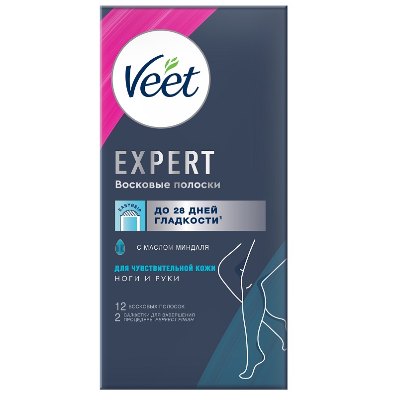

Veet Эксперт Восковые полоски для депиляции чувствительной кожи 12 шт