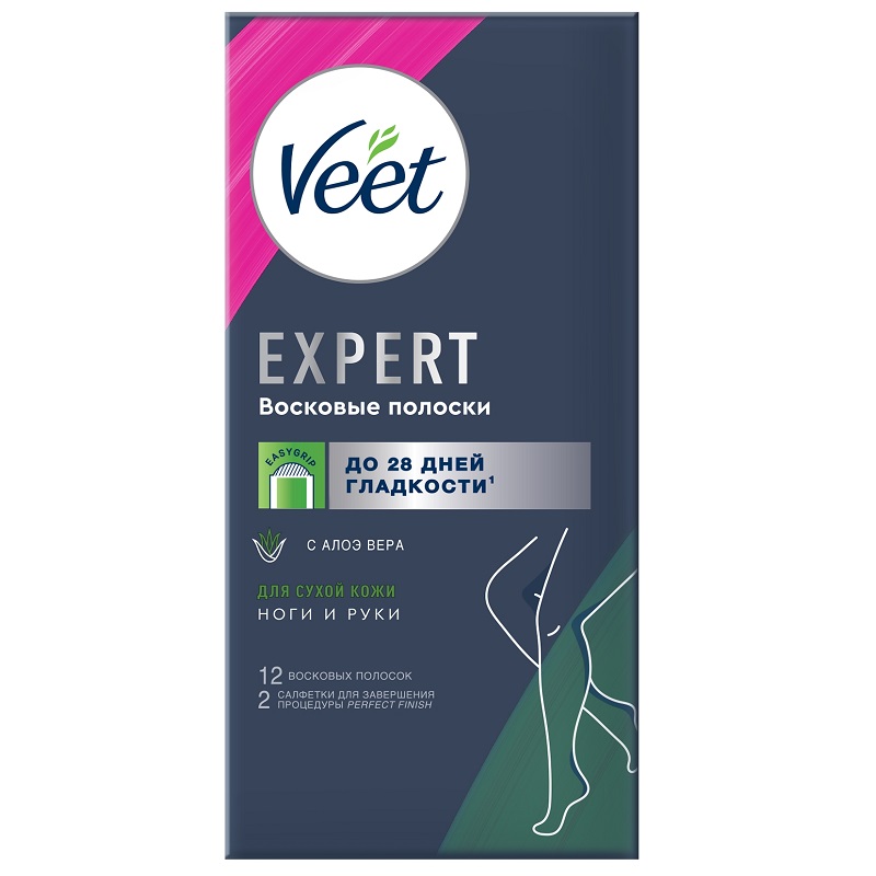 Veet Эксперт Восковые полоски для депиляции сухой кожи 12 шт новый преемник путина