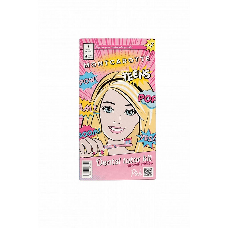 Изображение товара Набор для обучения чистке зубов Montcarotte Teens Tutor Kit Pink для детей 7+