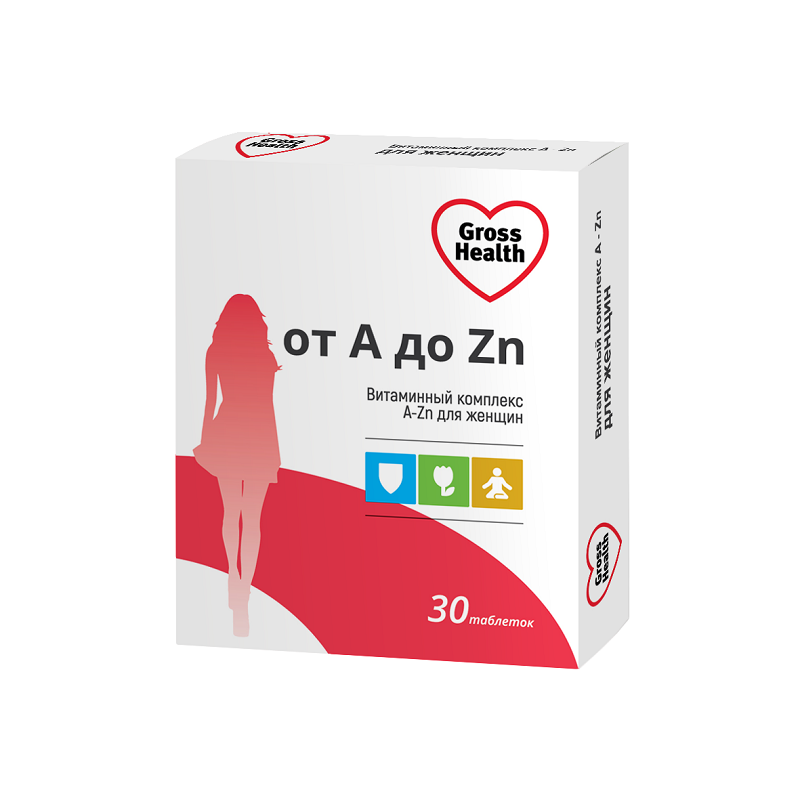 

Gross Health Витаминный комплекс для женщин от A до Zn таблетки 30 шт