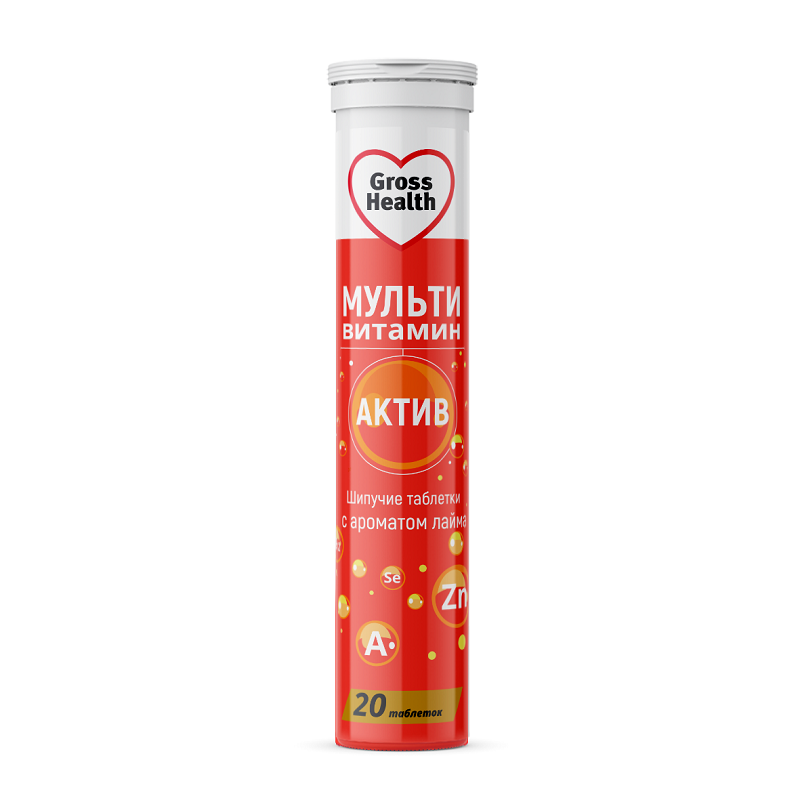 

Gross Health Мультивитамин Актив таблетки шипучие Лайм 20 шт