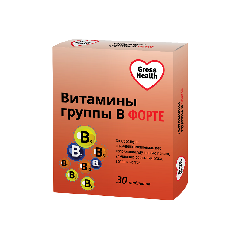 

Gross Health Витамины группы В форте таблетки 30 шт