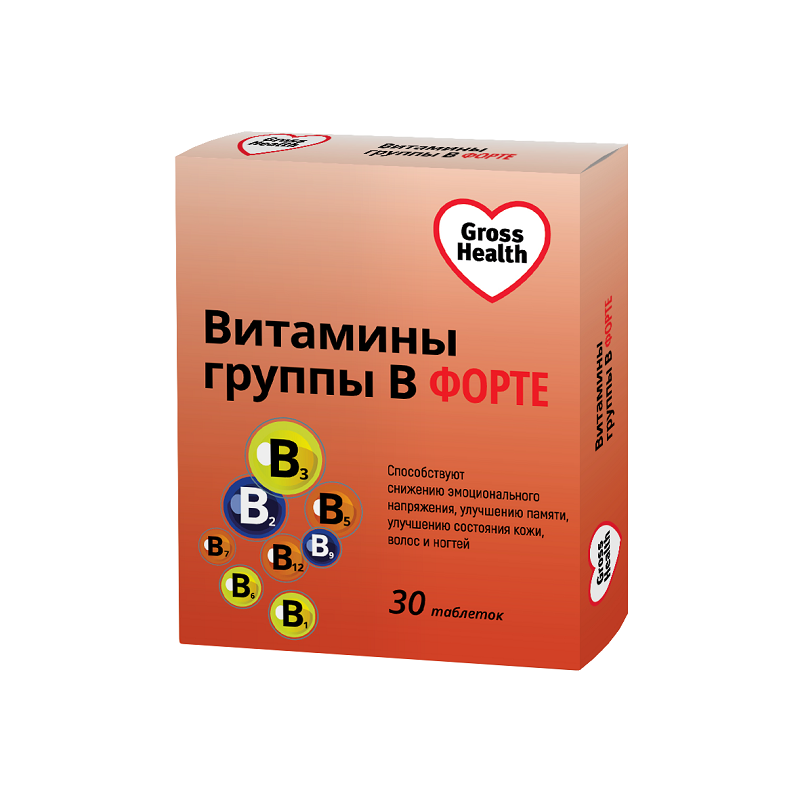 Gross Health Витамины группы В форте таблетки 30 шт