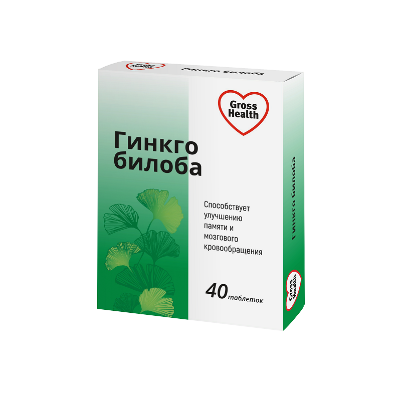 

Gross Health Гинкго билоба 40 мг таблетки 40 шт