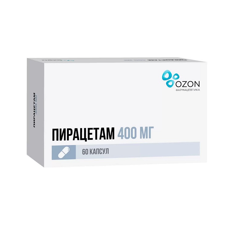 Изображение товара Пирацетам 400 мг капсулы 60 шт - ноотропное средство для улучшения памяти и когнитивных функций