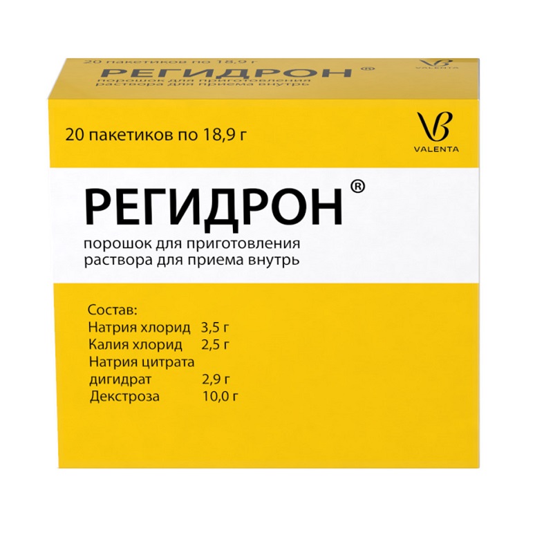 

Регидрон порошок для приготовления раствора для приема внутрь 18,9 г 20 шт