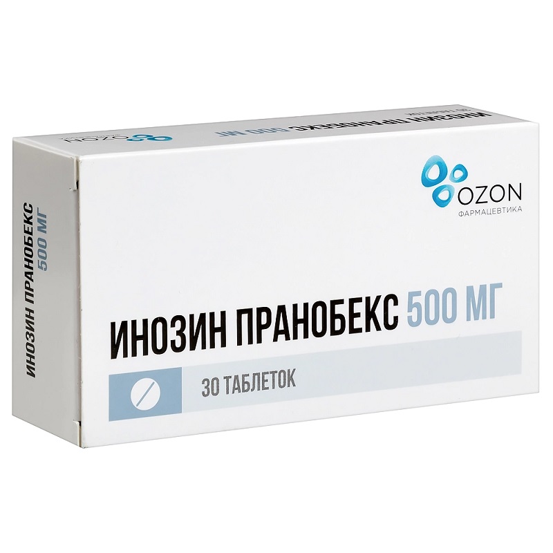 Изображение товара Инозин Пранобекс 500 мг таблетки, иммуностимулятор, 30 шт