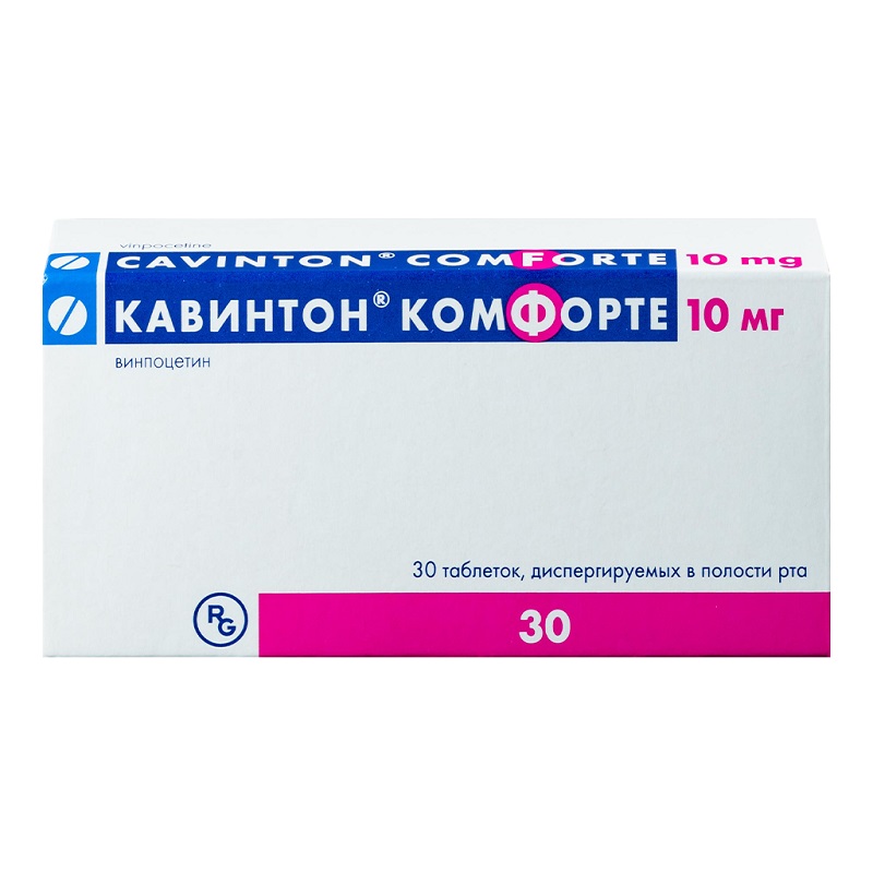 Изображение товара Кавинтон КомФорте 10 мг таблетки диспергируемые 30 шт