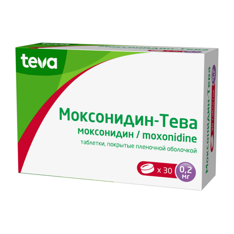 Изображение товара Моксонидин-Тева таблетки 0,2 мг 30 шт - Контроль гипертензии
