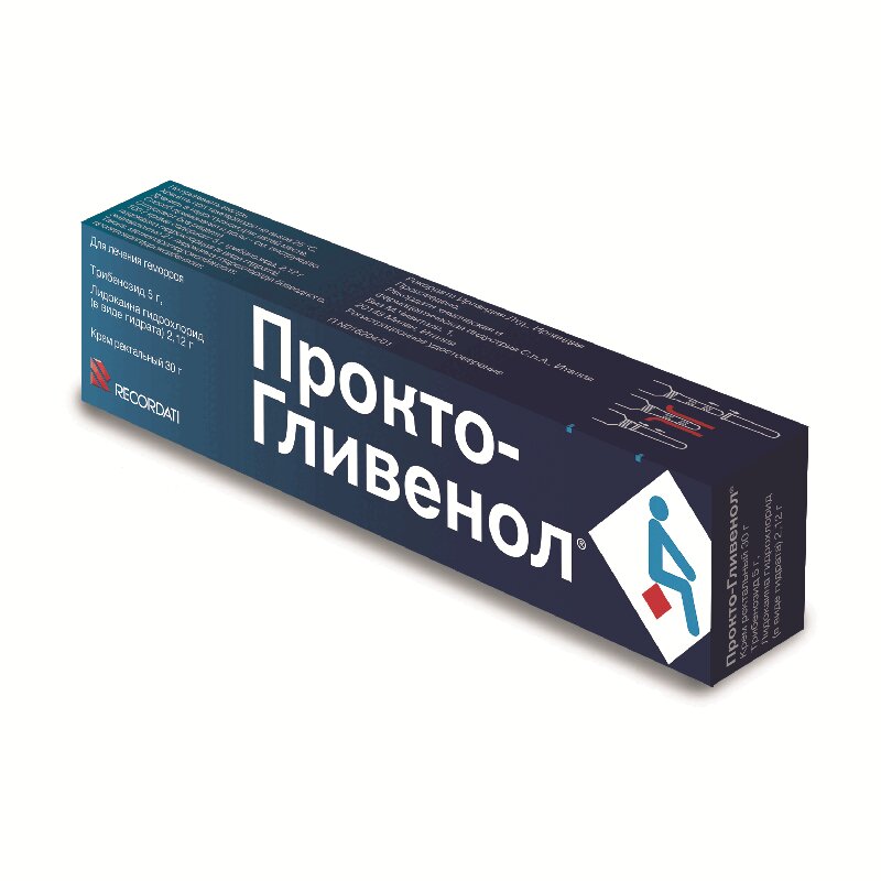 

Прокто-Гливенол 50 мг/г+20 мг/г крем ректальный 30 г