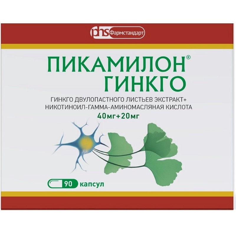 

Пикамилон Гинкго капсулы 40 мг+20 мг 90 шт