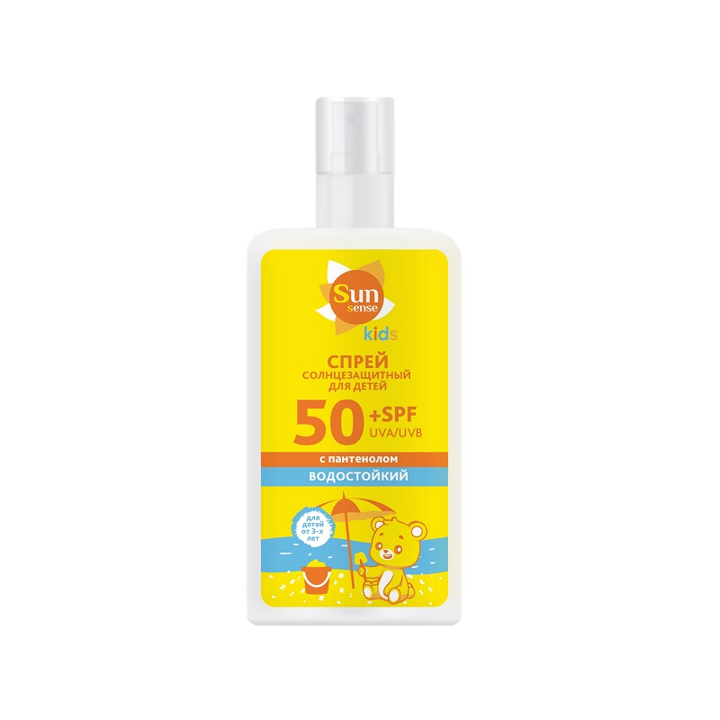 Sun Sensе Кидс Спрей солнцезащитный водостойкий SPF50+ 150 мл спрей молочко spf50 для взрослых и детей