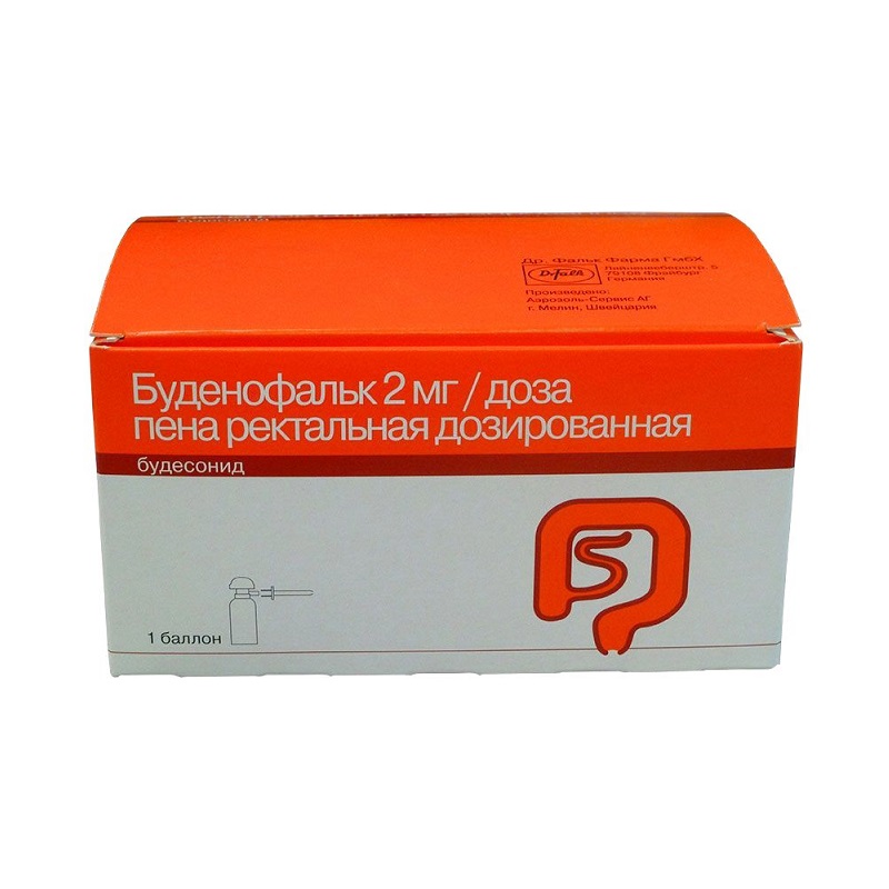 Изображение товара Ректальная пена Буденофальк 2 мг - лечение язвенного колита, 14 доз