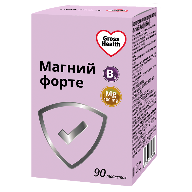 

Gross Health Магний В6 Форте Макс 100 мг таблетки 90 шт