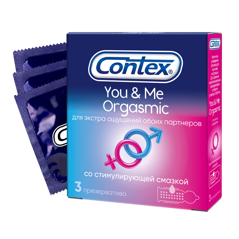 Изображение товара Презервативы Contex You & Me Orgasmic 3 шт с стимулирующей смазкой