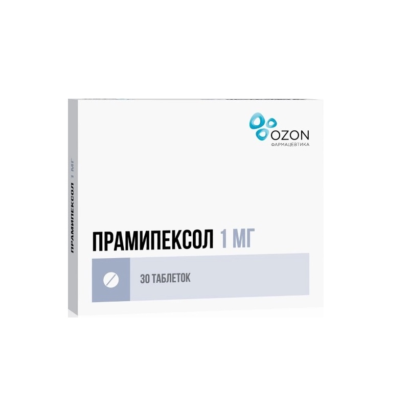 Изображение товара Прамипексол 1 мг таблетки для лечения болезни Паркинсона 30 шт