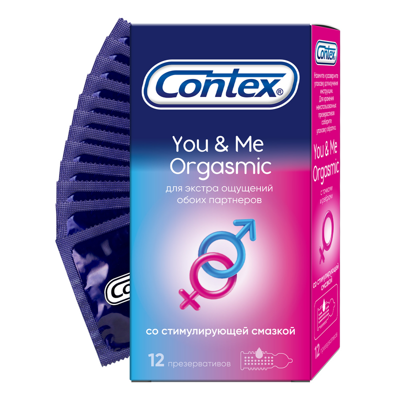 Изображение товара Презервативы Contex You & Me Orgasmic с стимулирующей смазкой 12 шт