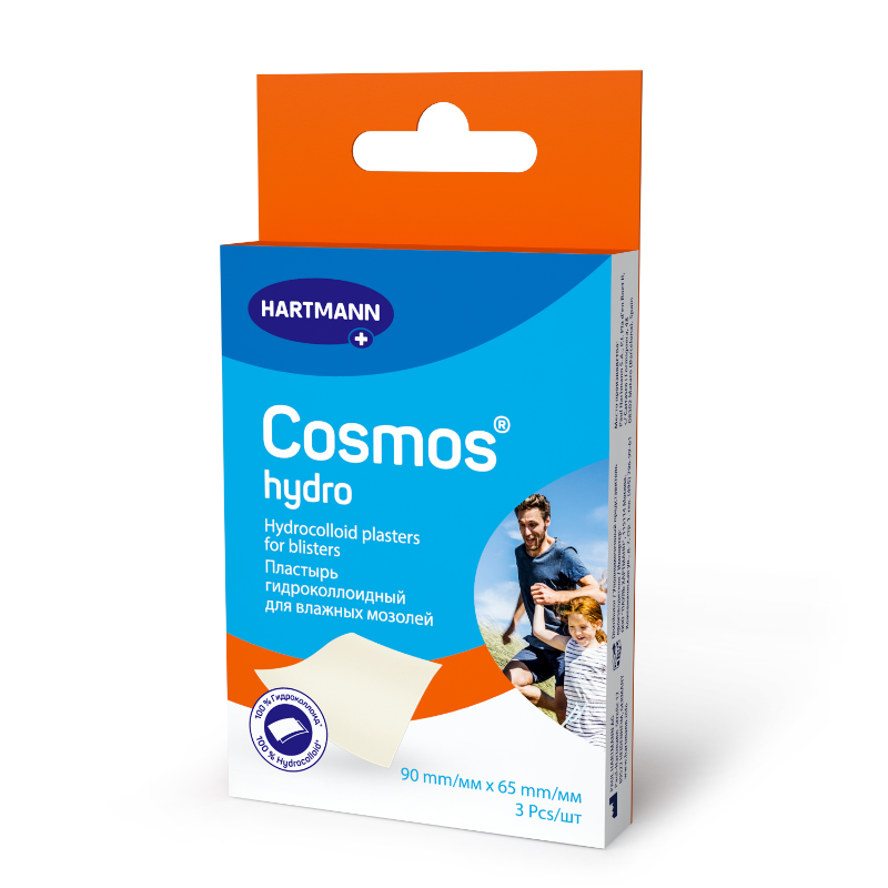 Изображение товара Cosmos Hydro пластырь от влажных мозолей 9 см х 6,5 см 3 шт