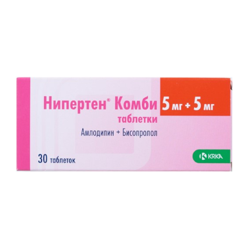 Изображение товара Нипертен Комби 5 мг+5 мг таблетки 30 шт для контроля гипертонии российский препарат
