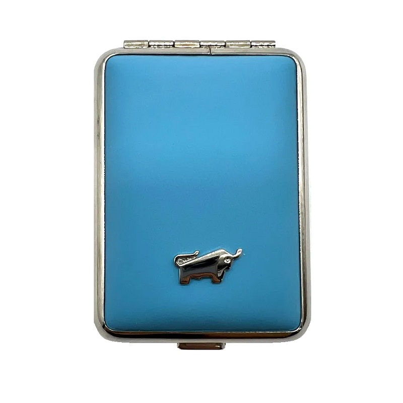 Изображение товара Галчо Таблетница серебро-светло голубой для хранения таблеток, кожа