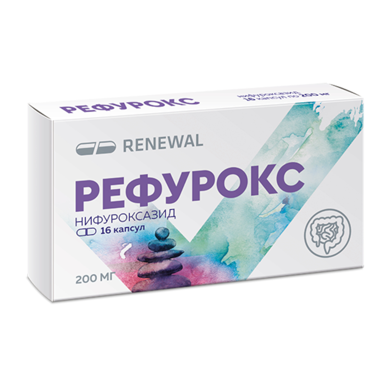 Изображение товара Рефурокс 200 мг капсулы 16 шт - противомикробное средство для лечения диареи