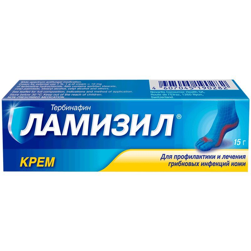

Ламизил 1 % крем для наружного применения 15 г