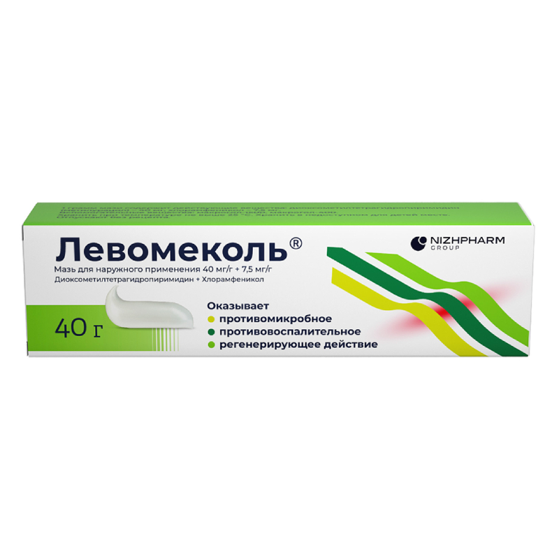 Изображение товара Мазь Левомеколь 40 г для наружного применения при инфицированных ранах