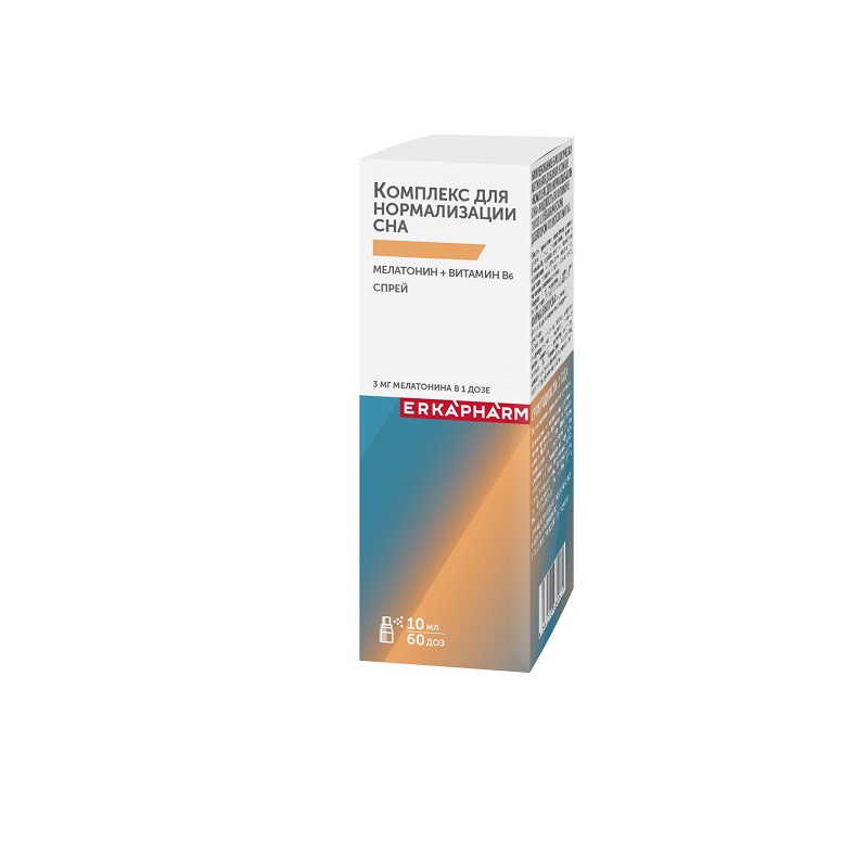 

Эркафарм Комплекс для нормализации сна Мелатонин 3 мг спрей 10 мл