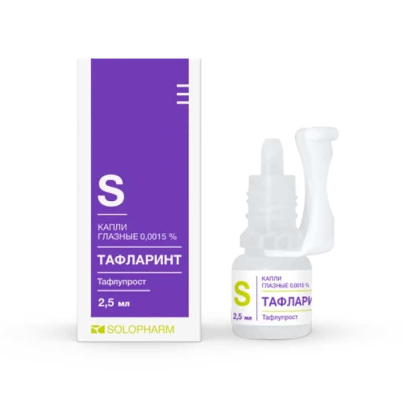 Изображение товара Тафларинт 0,0015% капли глазные 2,5 мл для снижения внутриглазного давления