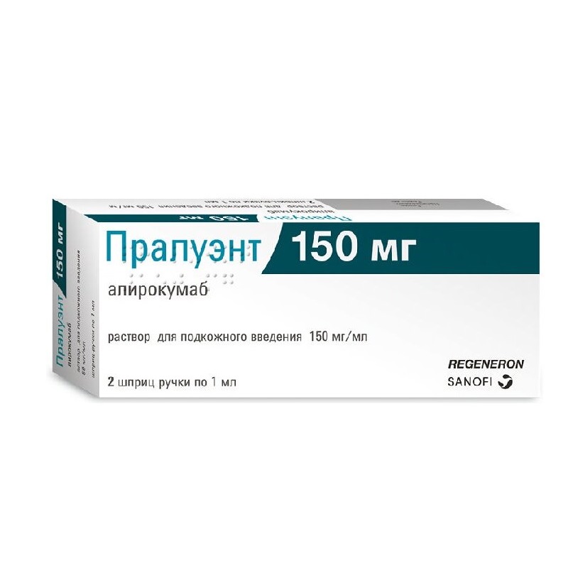 Изображение товара Пралуэнт 150 мг/мл раствор для инъекций шприц-ручка 1 мл 2 шт — препарат для снижения холестерина