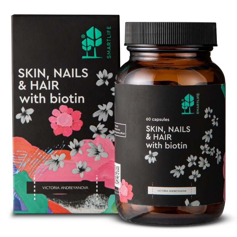 Изображение товара Капсулы SmartLife для кожи, ногтей и волос с биотином 60 шт