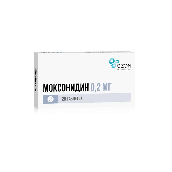 Изображение товара Моксонидин таблетки 0,2 мг 28 шт